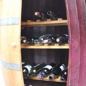 Barrica botellero con cristal