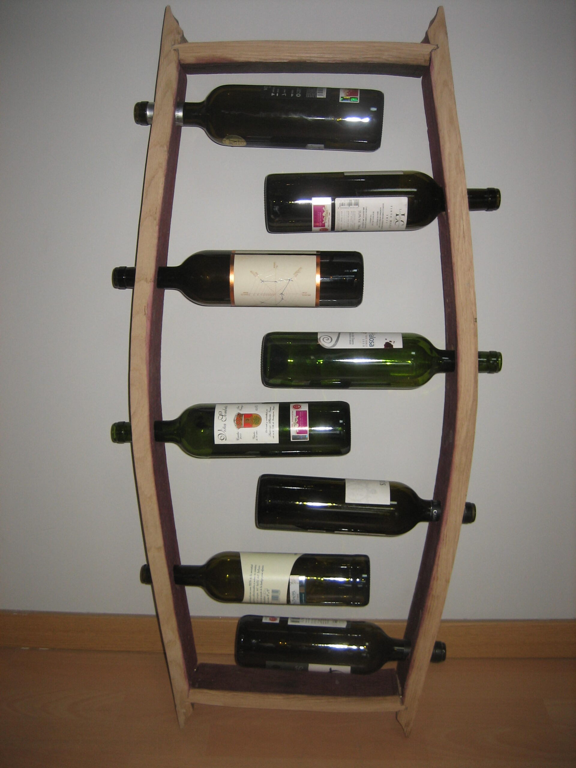 Botellero de barrica de vino para colgar en pared 