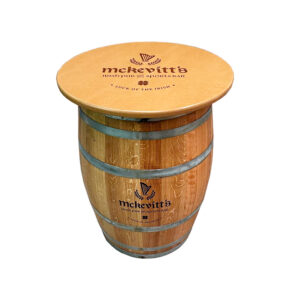 mesa barrica personalizada con tapa de DM